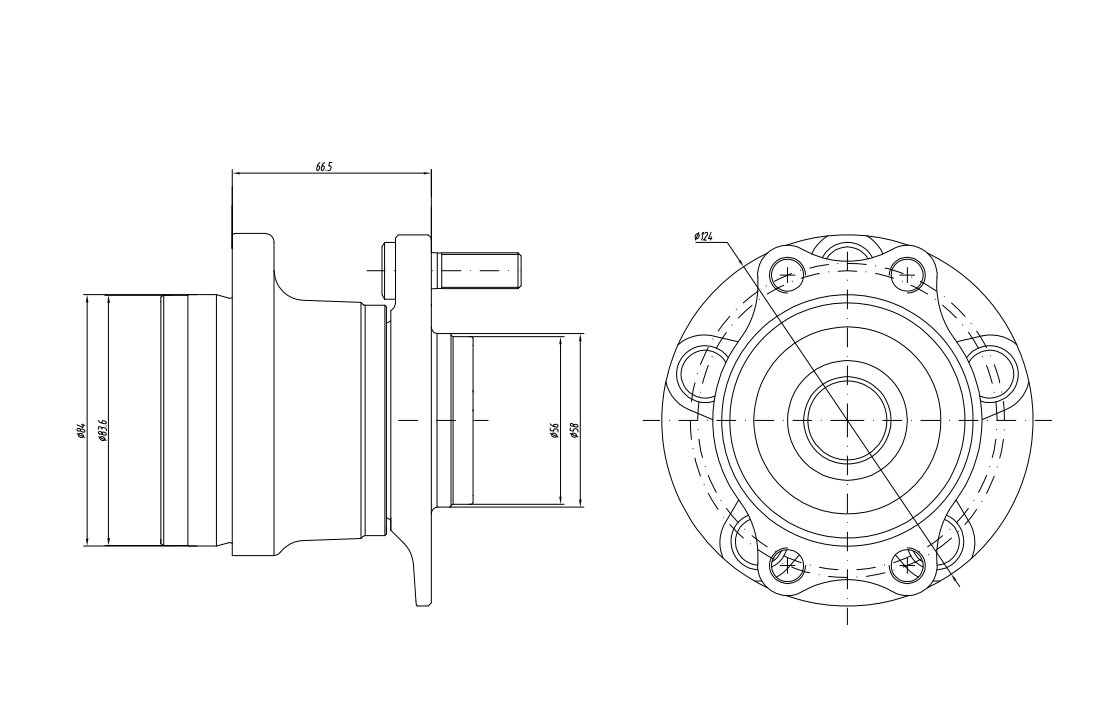 512518 wheel hub bearing structure